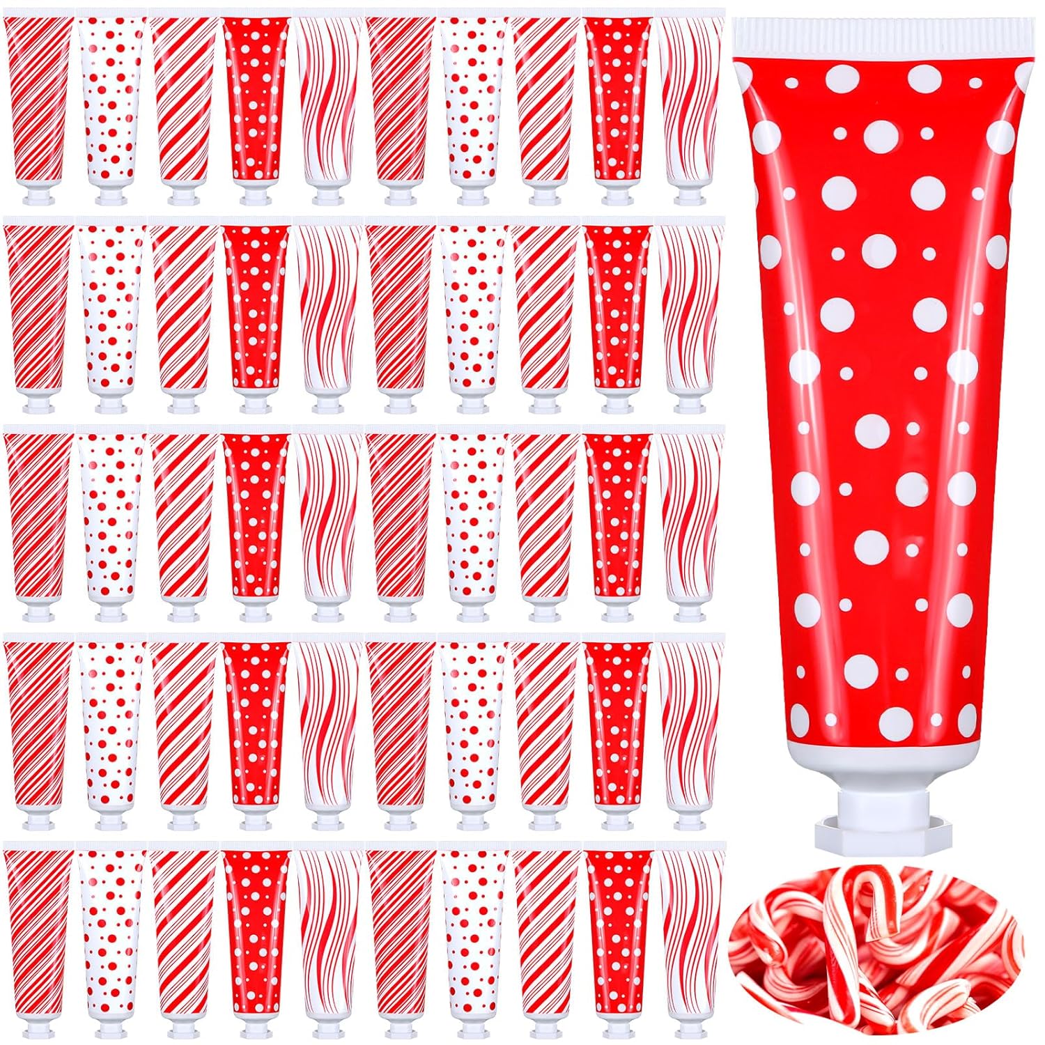 30 Pcs Christmas Hand Cream Bulk Mini Hand Lotion Candy Cane Scented Peppermint Lotion Christmas Stocking Stuffers Bulk Holiday Gifts Employee Staff Teacher Appreciation Gifts for Coworkers