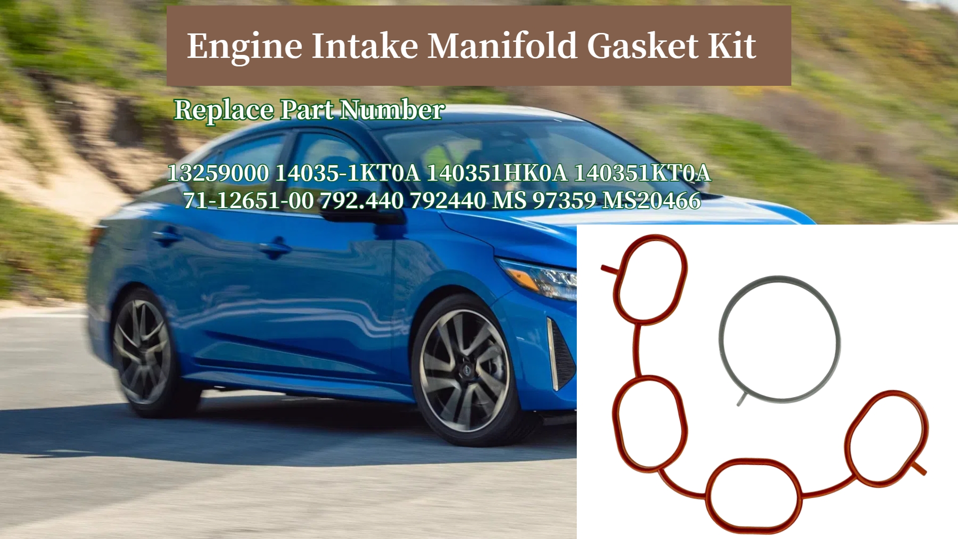 Image of MS 97359 Engine Intake Manifold Gasket Kit Fits for Nissan Versa March Note Micra Tiida Kicks V-Drive 2009-2020 Replaces 14035-1KT0A 13259000 792440