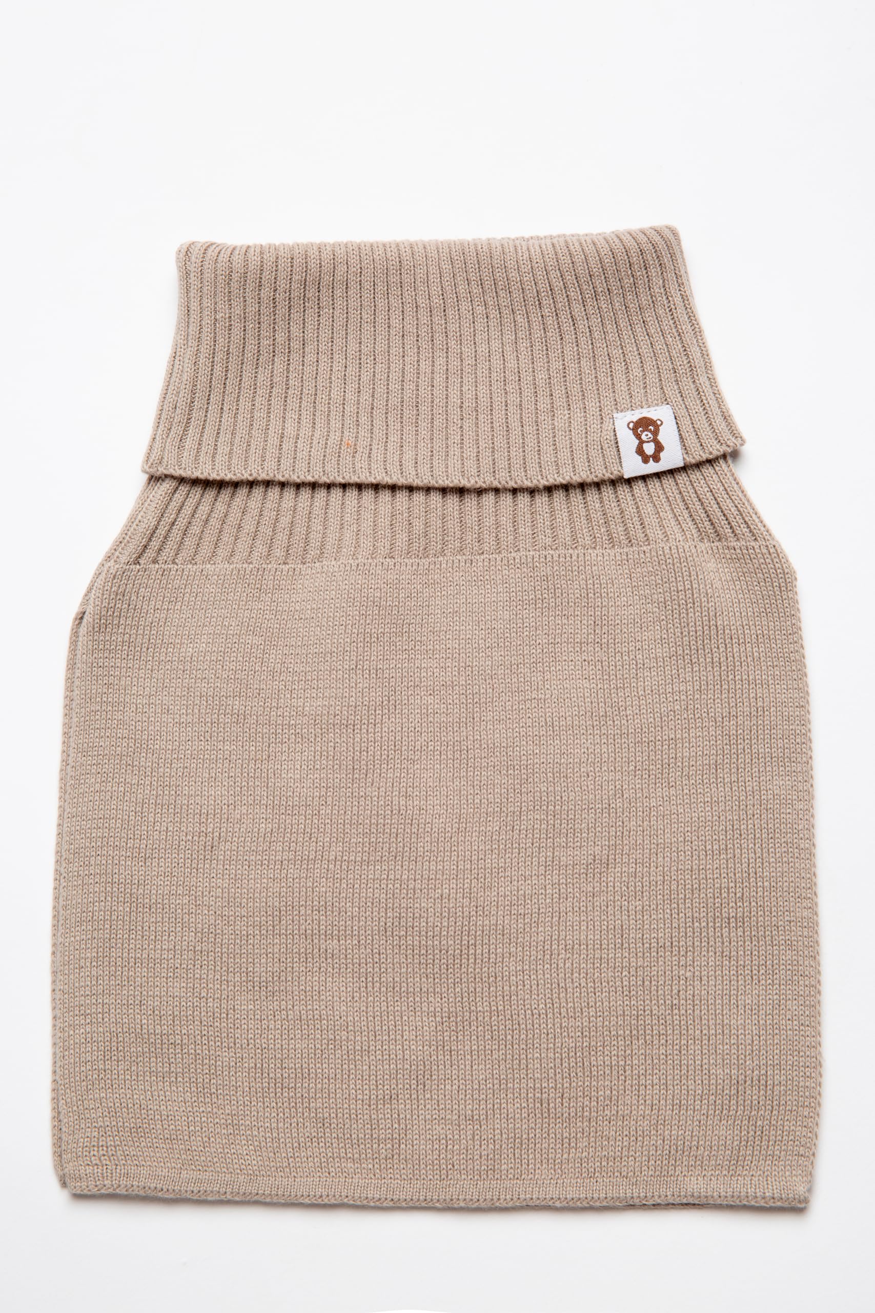 Écharpe en coton pour enfants - Écharpe tricotée super douce pour protéger le cou du froid et du vent - Printemps Écharpe à enfiler de couleur beige et rose - Pour filles et garçons de 0 à 10