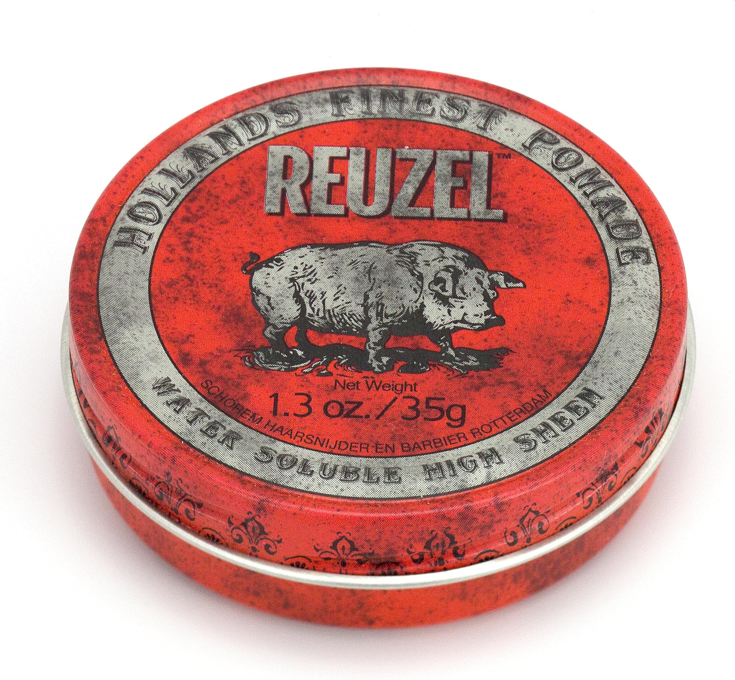 REUZEL Red Pomade, Medium All Day Hold, Water Soluble Styling, High Shine and Flake Free, Easy To Wash Out, For All Hair Types