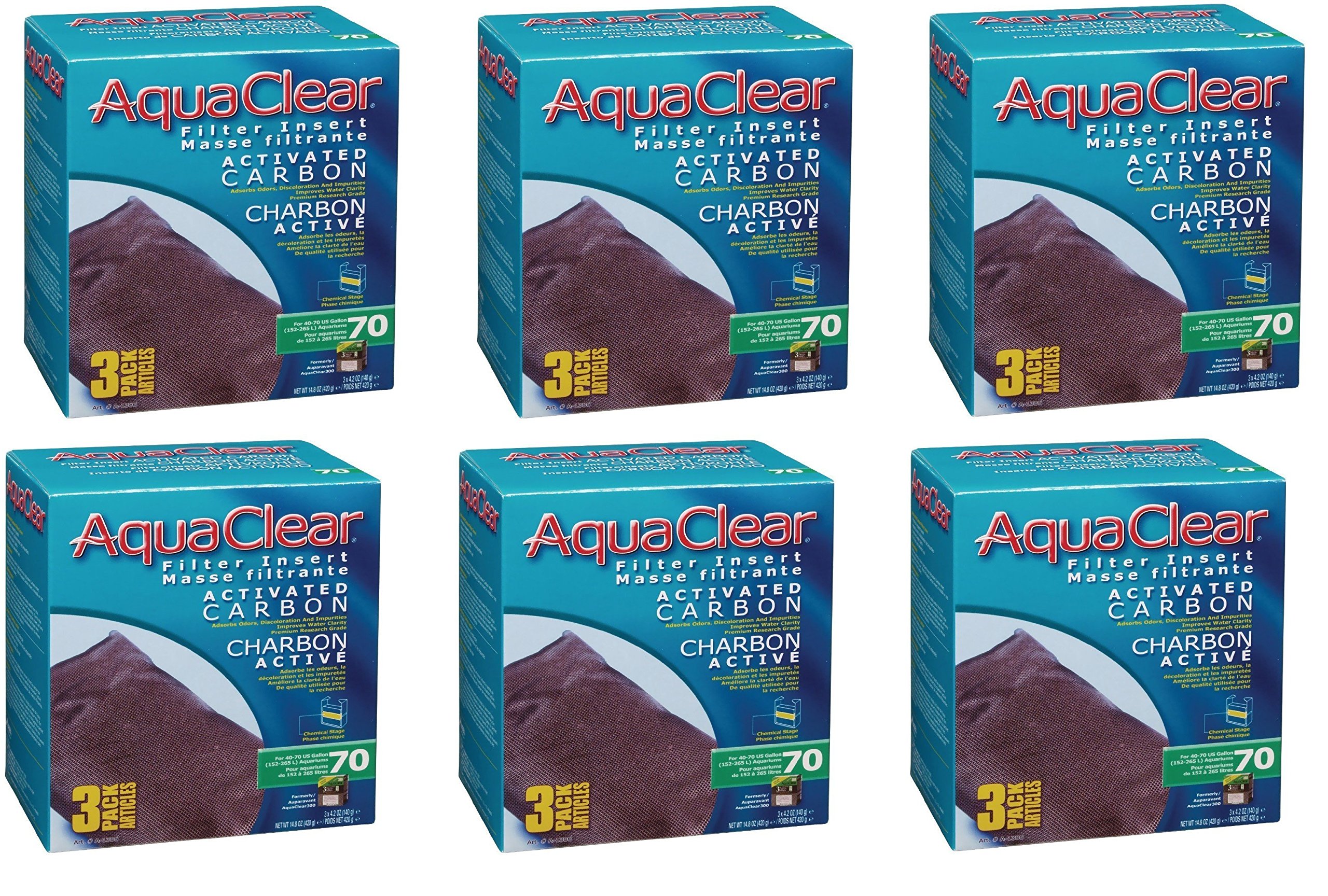 Aquaclear Filter Insert Activated Carbon 18 Pack (6 units of 3)