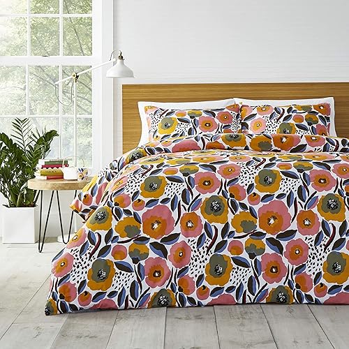 MARIMEKKO - Juego de funda de edredón tamaño Queen, ropa de cama de percal de algodón con fundas a juego y cierre de botón, decoración del hogar disponible en Yaxa Costa Rica
