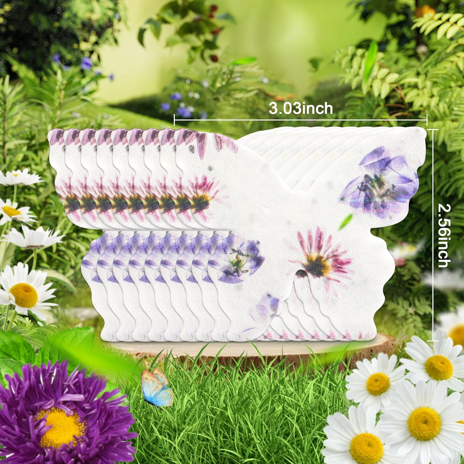Plantable Seed Paper Sheets, 60-Pack, Mixed Wildflower Seeds, Favor for Bridal Shower, Wedding Gift, Birthday, Garden Gifts & DIY Crafts
