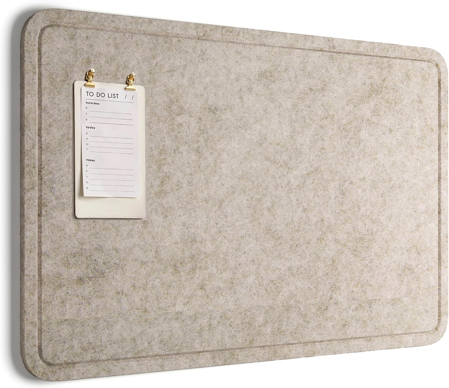 Orelle Felt Bulletin Board | 35 x 23” | Foldable Peel and Stick Felt Board for Wall | Alternative Cork Board for Office, Message Board, Kids Art Display | Beige
