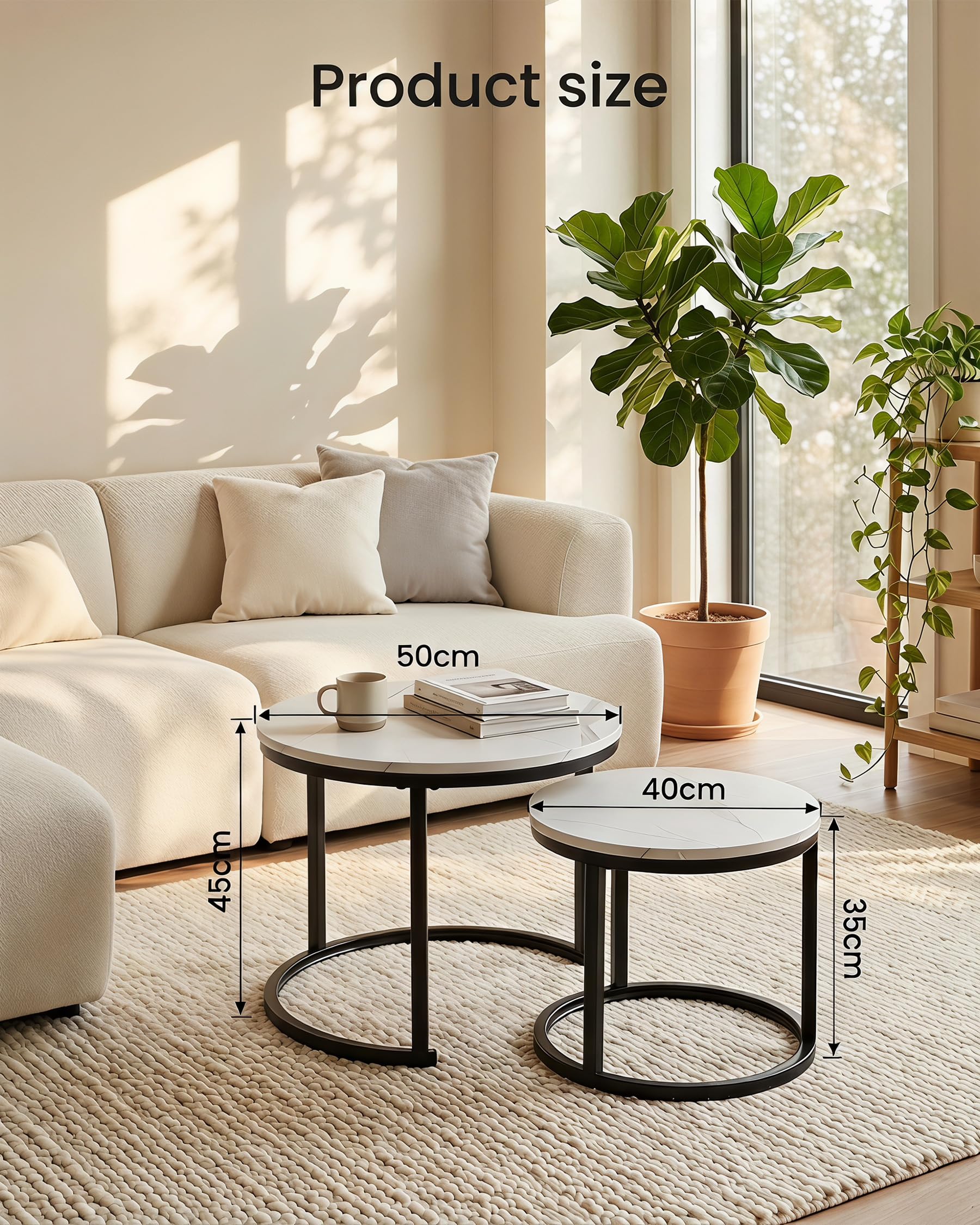 Marmor Beistelltisch Couch 2er Set Couchtisch Klein Sofatisch Modern