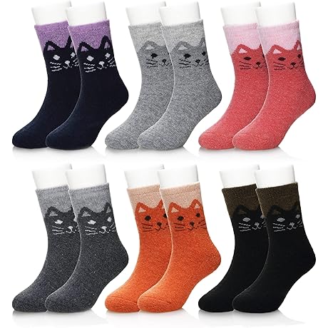 Wool Socks for Winter, Warm Toddler Boys Girls Socks, Thermal Socks 6...