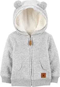 Jaqueta de lã Jaqueta suéter com capuz e forro sherpa Simple Joys by Carter'sbebê-unissex
