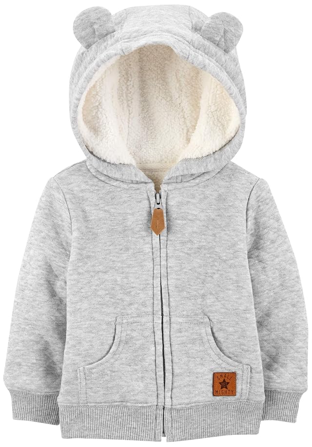 Simple Joys by Carters Baby Hooded Sweater Jacket with Sherpa Lining