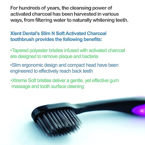 Miniatura 3 de Cepillo de dientes de cerdas de carbón activado Xtreme extremo suave ultrafino cerdas cónicas cabeza compacta y diseño delgado 12 unidades