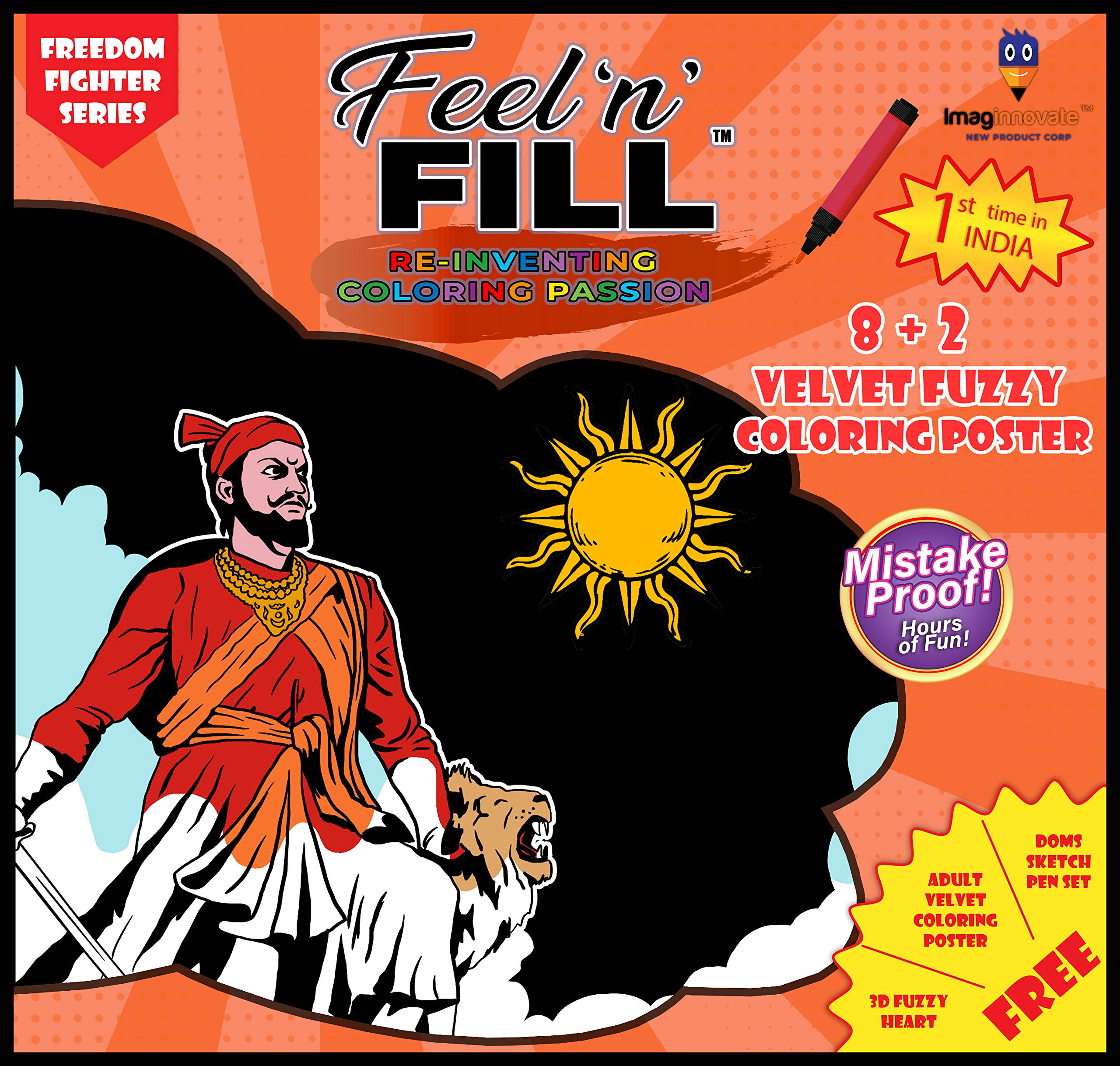 Feel ‘N’ Fill Unique Mistake Proof 3D Velvet Fuzzy Colouring Posters Freedom Fighter with Their Inspirational Stories with DOMS Marker - Value Pack of 10 Individual Pages (B08QGS4P5D) Amazon Price History, Amazon Price Tracker