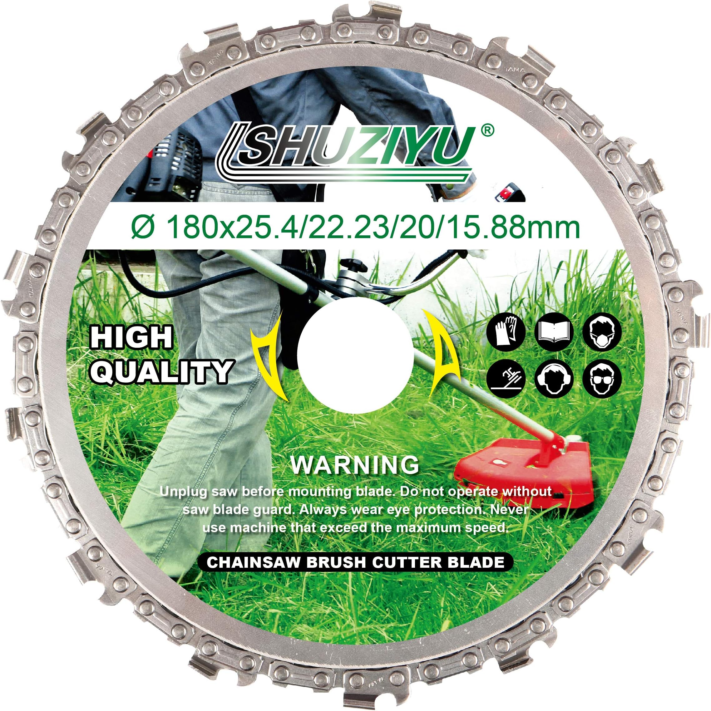Circular Chainsaw Tooth, 7", Brush Cutter Blade, Arbor 1" with 7/8"-20-5/8" Washer, Come with a Small File for Regrinding Tooth.