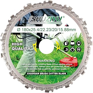 LSHUZIYU, Circular Chainsaw Tooth, 7", Brush Cutter Blade, Arbor 1" with 7/8"-20-5/8" Washer, Come with a Small File for Regrinding Tooth.