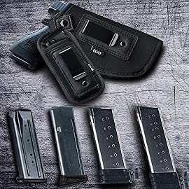 ELVO 2 Pack Universal IWB Gun Holster for Concealed Carry, Inside The Waistband Pistols Holsters, Fits All Firearms S&W M&P Shield 9/40 Taurus PT111 G2 Sig Sauer P320 Glock 17 19 26 27 42 43, Right