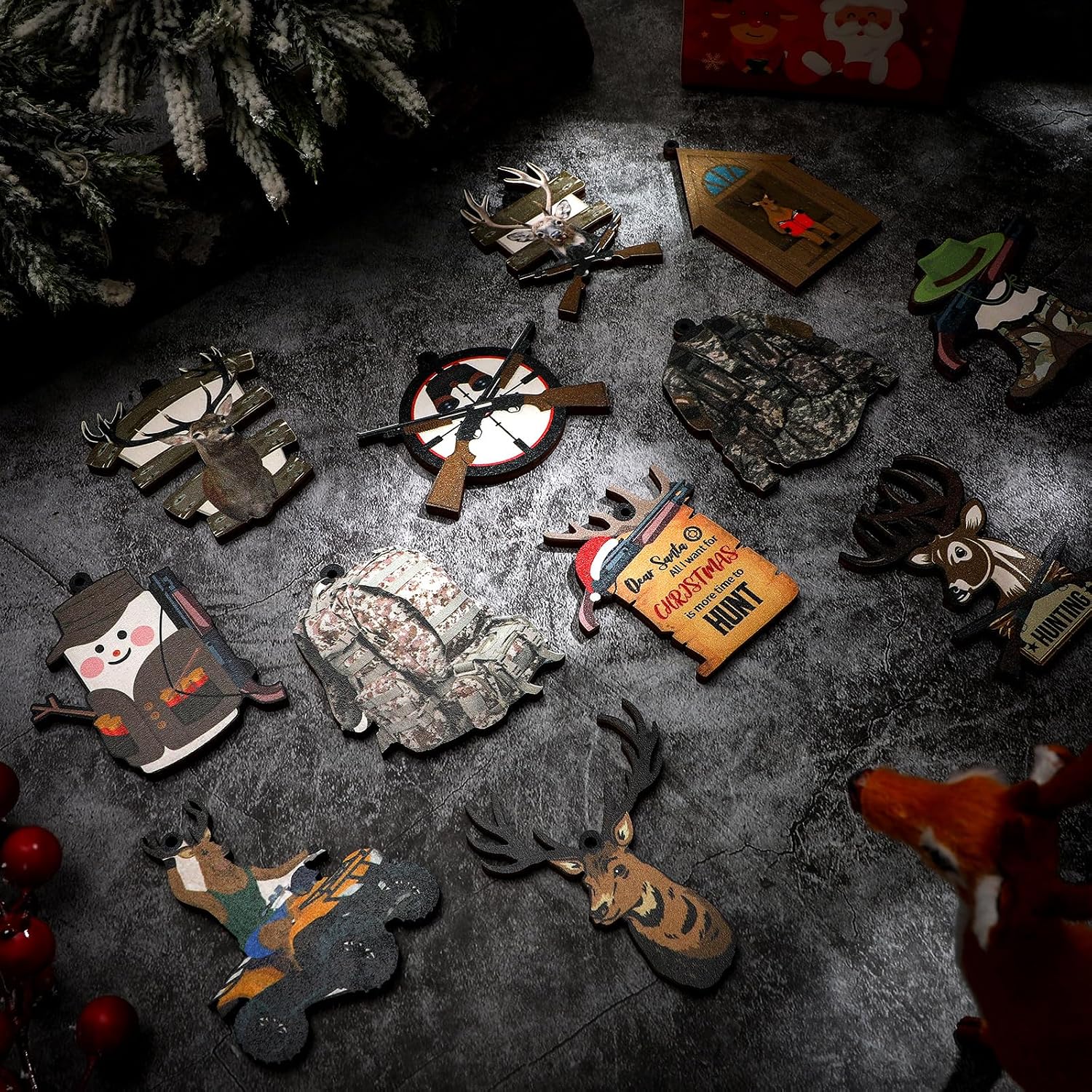 Barydat 24 Pcs Deer Hunting Ornaments for Christmas Tree image 2