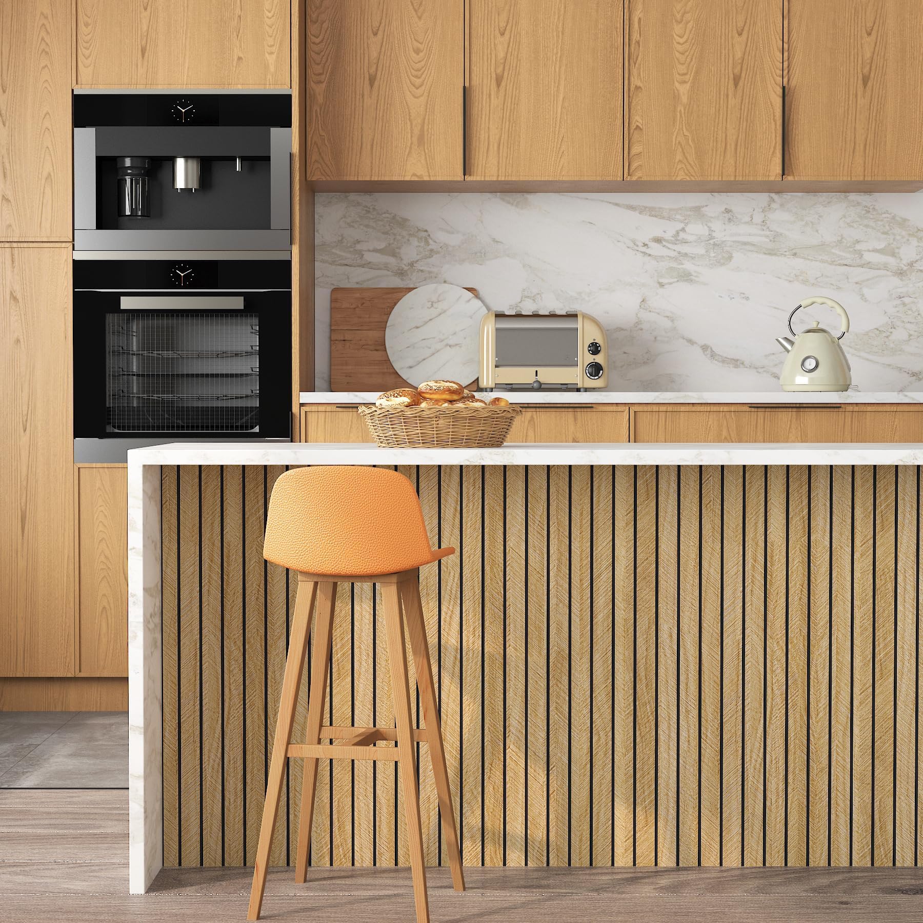 Stickyart Marrone Pannelli Decorativi per Pareti Finto Legno Impermeabile 60cmX500cm Adesivi Murali Soggiorno 3D Pannelli Adesivi Per Pareti Camera da Letto Legno Boiserie Adesiva Soffitto Ufficio