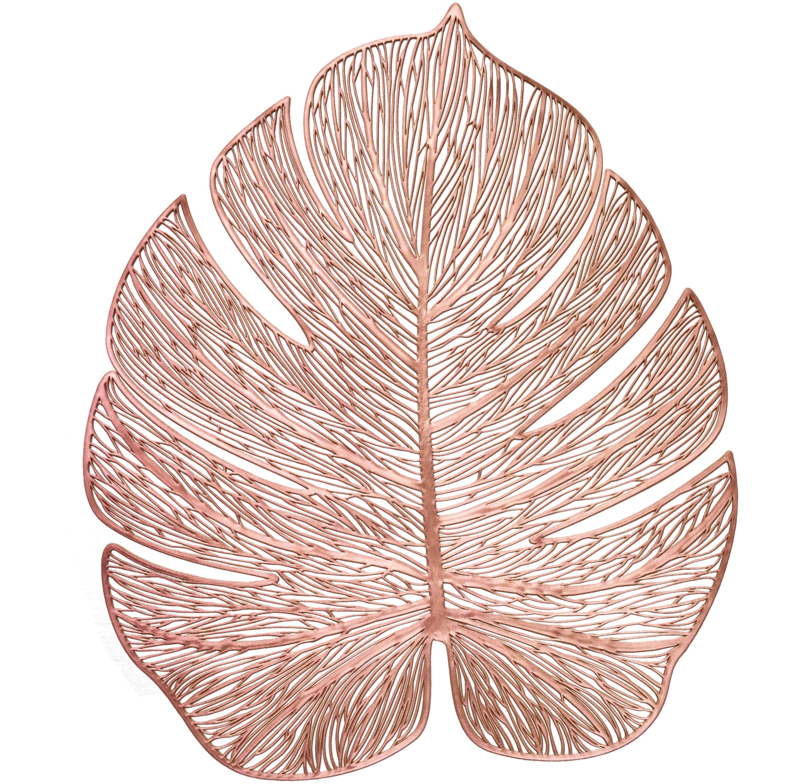 " OCCASIONS " 10 Pieces Pack Pressed Vinyl Metallic Placemats/Wedding Accent Centerpiece Placemat (Garden Rose Gold)