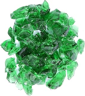 Hiland Fire Pit Glass in Green, Extreme Tempature Rating, Good for Propane or Natural Gas Fire Pit Table, 10 Pounds, RGLASS-GRN