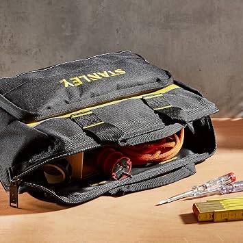 STANLEY 12in Heavy-Duty Multi-Pocket Storage Tool Bag, 1-93-330