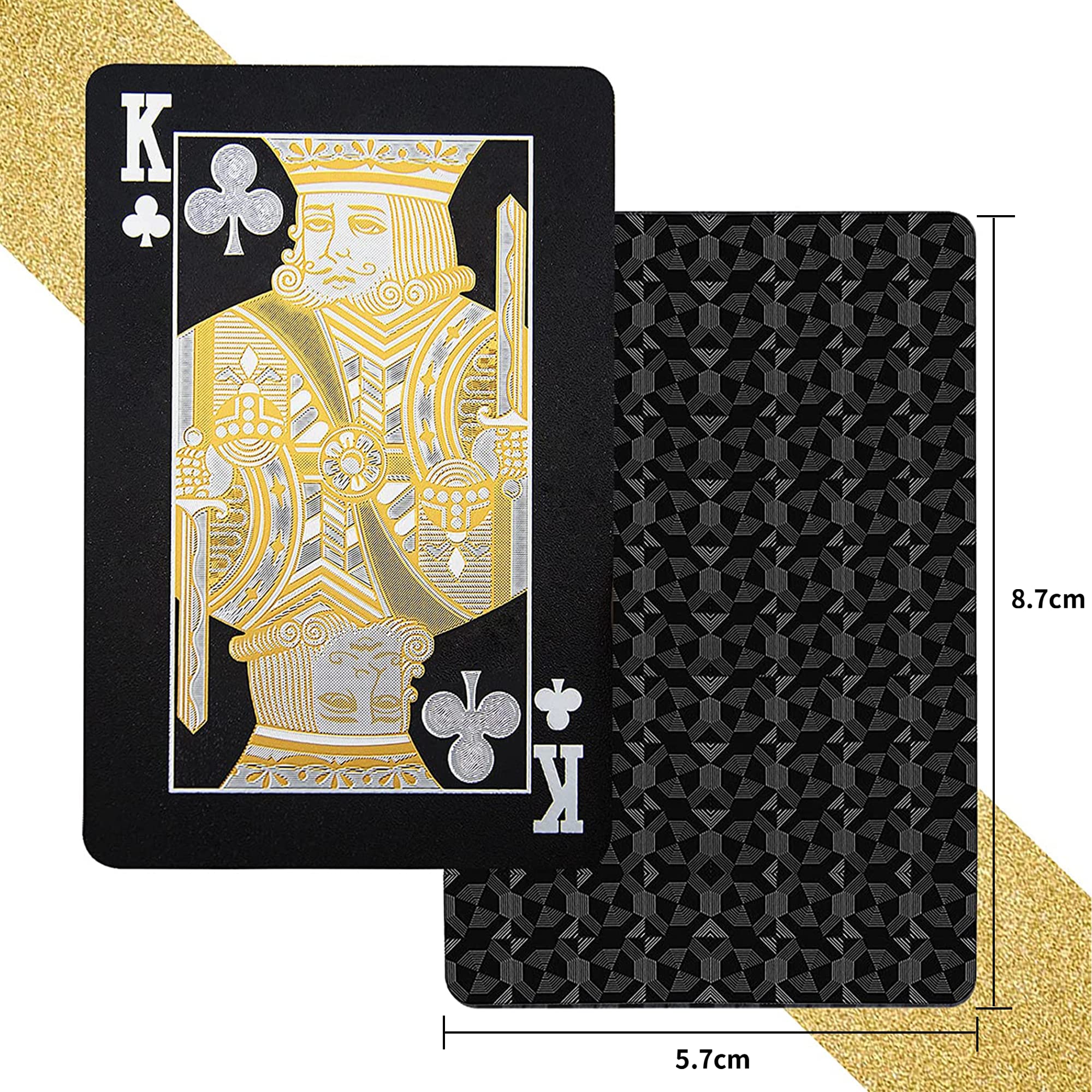 MageJoy Playing Cards - Black HD Waterproof Plastic Standard Quality Poker Cards Games for Party Family