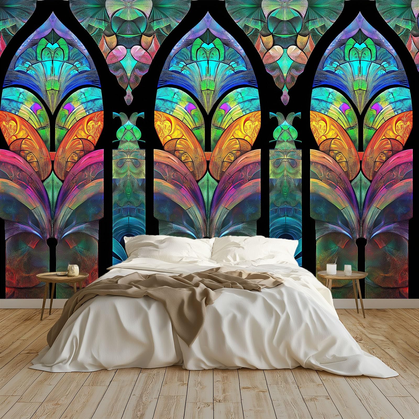 Fototapeta Gothic Glass Fantazyjny łuk 500 x 280 cm Fototapeta - Dekoracja Plakat Sztuka Tapeta Nowoczesna Ściana do Domu Biura Sypialnia Salon, Kolor