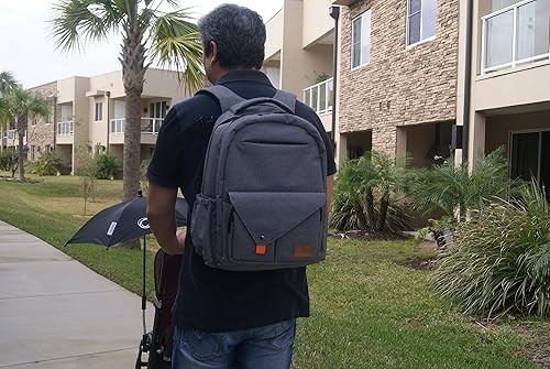 Miniatura 2 de Primo Passi Mochila de viaje para pañales para bebé con bolsillos aislados, funda de toallitas, cambiador y correas para cochecito (Pertutti), Gris,