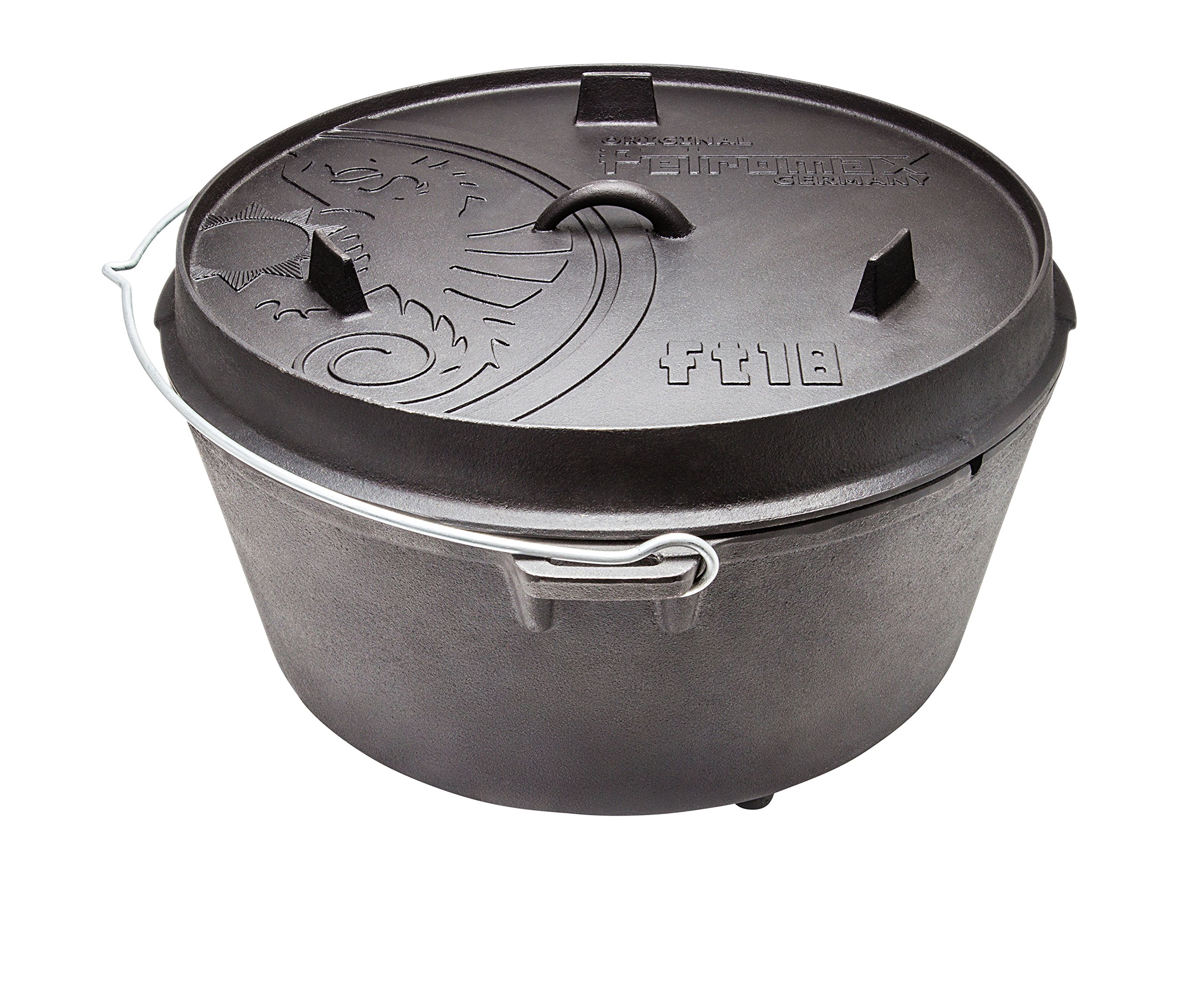 Petromax ft18 Cocotte en Fonte (Dutch Oven) (Fond Plat)