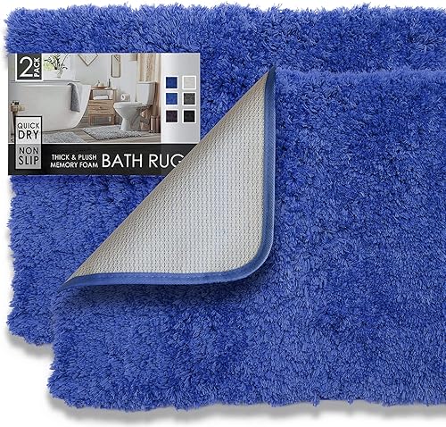 Miniatura 13 de Clara Clark - Alfombras de baño, ultra suaves y peludas - Tapetes para baño, lavables a máquina, con respaldo de goma antideslizante, 17 x 24