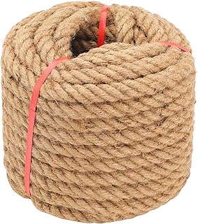 Jute Rope (1 in X 100 ft), 25mm Thick Twisted Manila Ropes,Tug of War Ro...