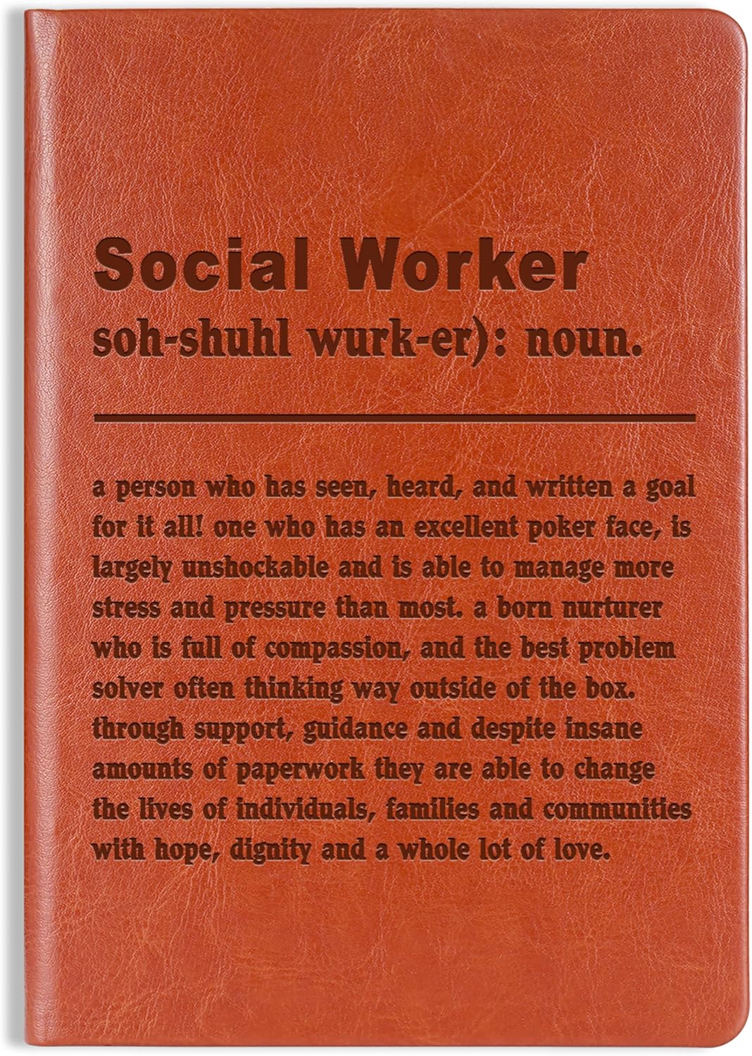 Social Worker Gift Social Worker Quote Leather Journal Notebook Social Work Appreciation Gifts Retirement Social Work Volunteer Gift (Social worker Definition)
