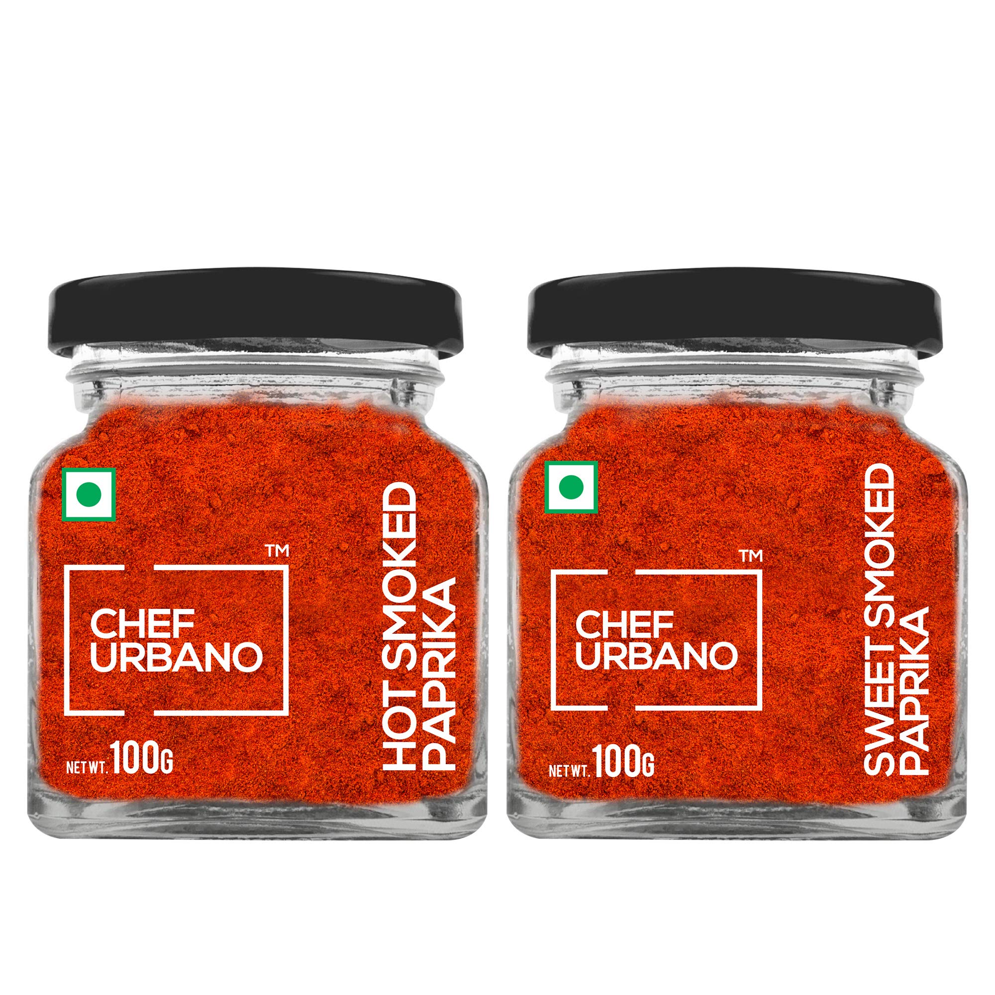 Chef Urbano Combo of Smoked Paprika Hot 100g & Smoked Paprika Sweet 100g (Pack of 2) | Produce of Spain | Pimentos | Smoky Flavour | No Artificial Colours | No Preservatives | Vegetarian | 100% Pure & Natural (B08HXFMJPN) Amazon Price History, Amazon Price Tracker