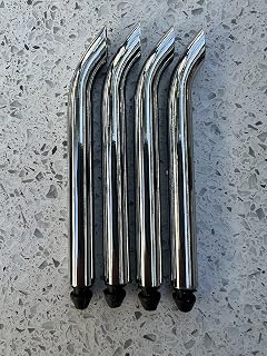 Lot of (4) Chrome Custom Curved 3" Mufflers compatible with John Deere IH etc 1/16 scale toy tractors