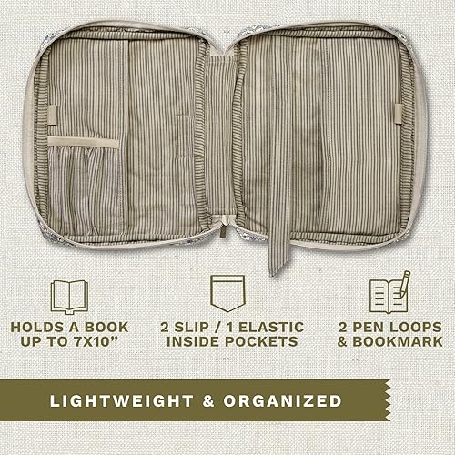 Miniatura 88 de Bella Taylor Funda acolchada para la Biblia para mujer, estuche grande para la Biblia de estudio, parche primitivo