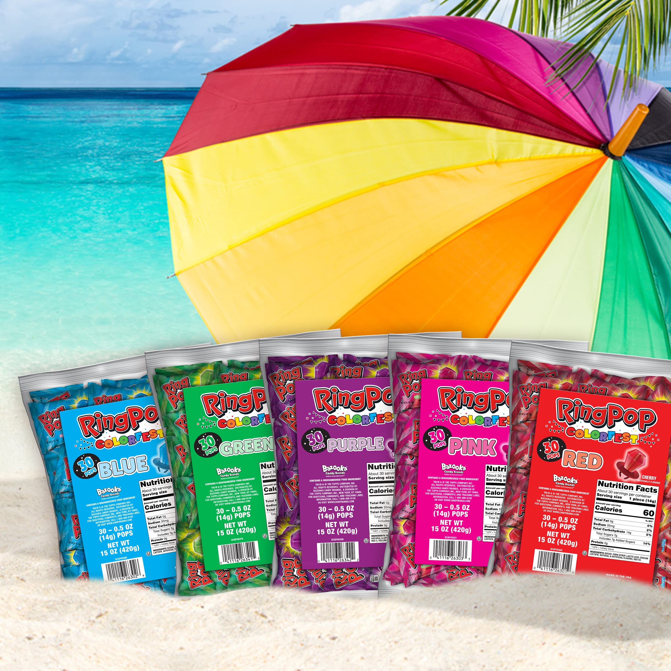 Ring Pop Individually Wrapped Green Watermelon 30 Count Bulk Lollipop