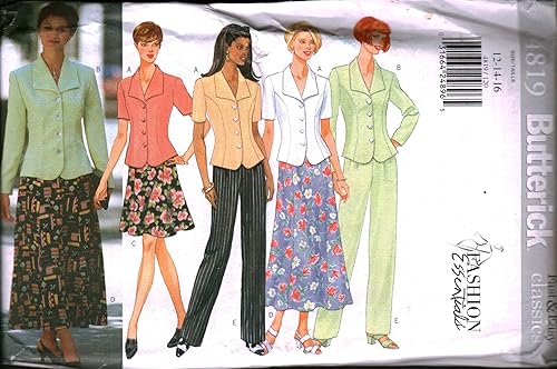 4819 Misses Butterick - Pantalones de falda con patrón de costura, 12, 14, 16