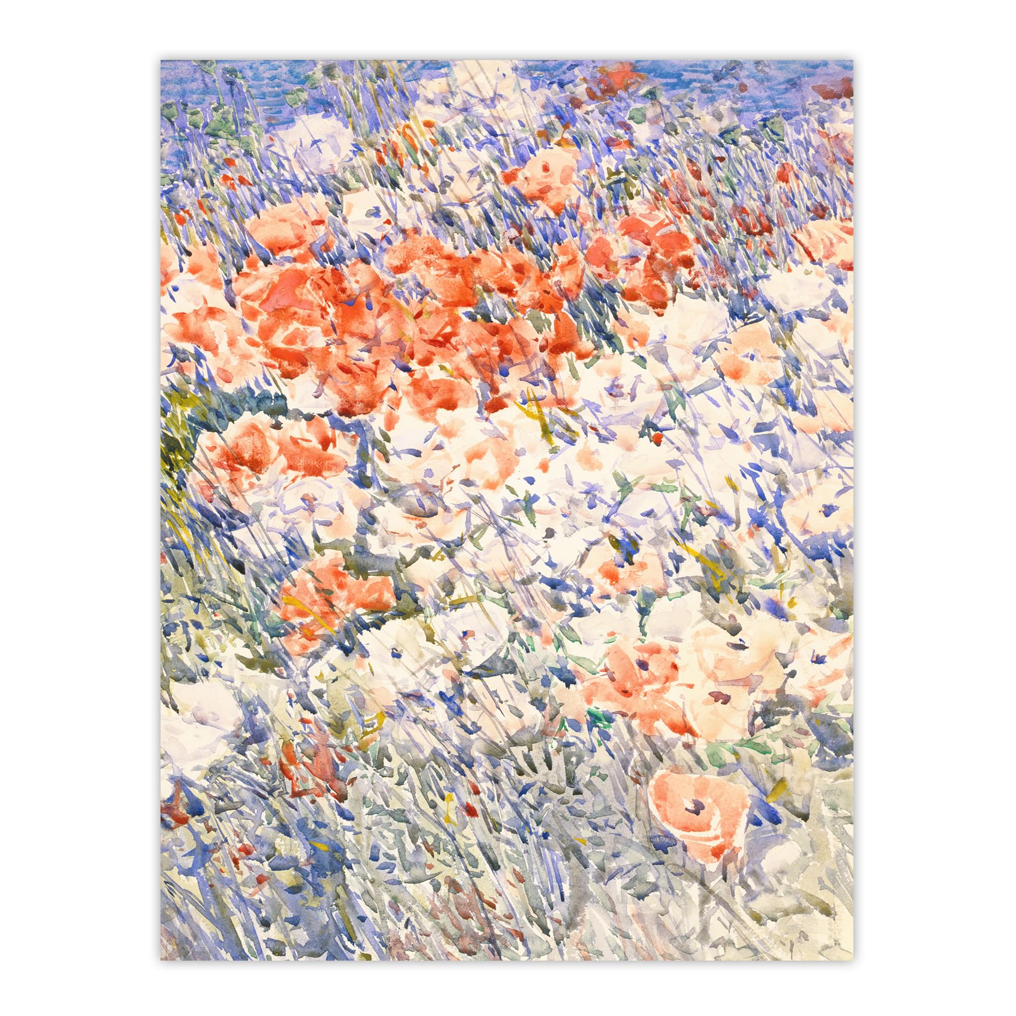 Artery8 The Island Garden Spring Flowers By Childe Hassam Wall Art Print 12X16 : Bloom-filled courtyard scene evoking serenity, timeless addition for hallway or living room
