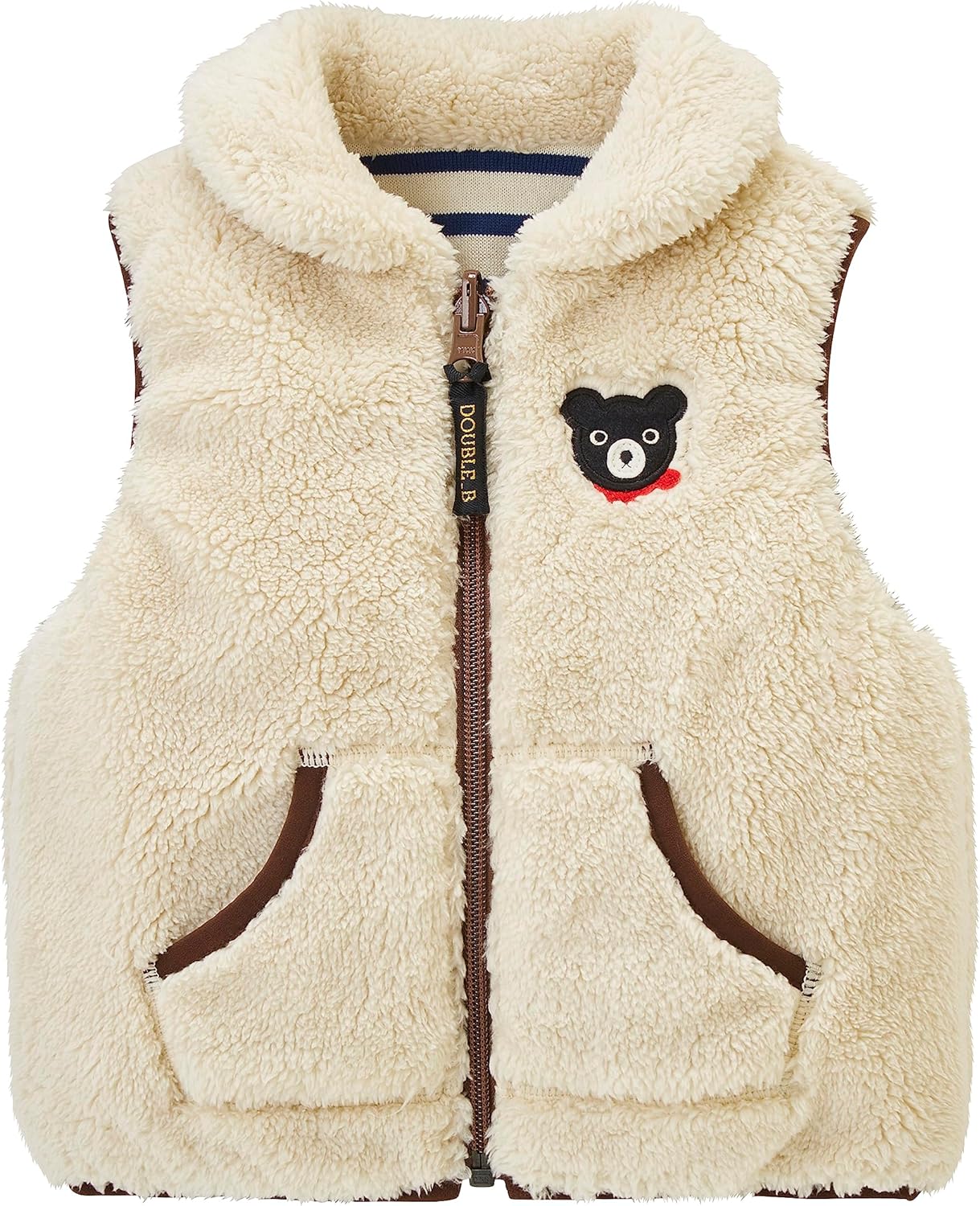 Amazon.co.jp: [ミキハウス] ミキハウスダブルビー ベスト ボア 防寒  