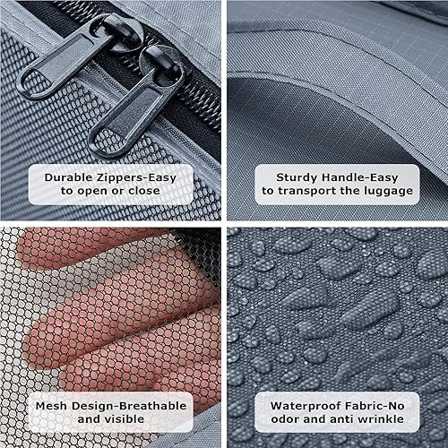 Miniatura 3 de Easortm - Cubos de equipaje para maletas, organizadores de maleta para artículos esenciales de viaje, organizador de equipaje con bolsa para