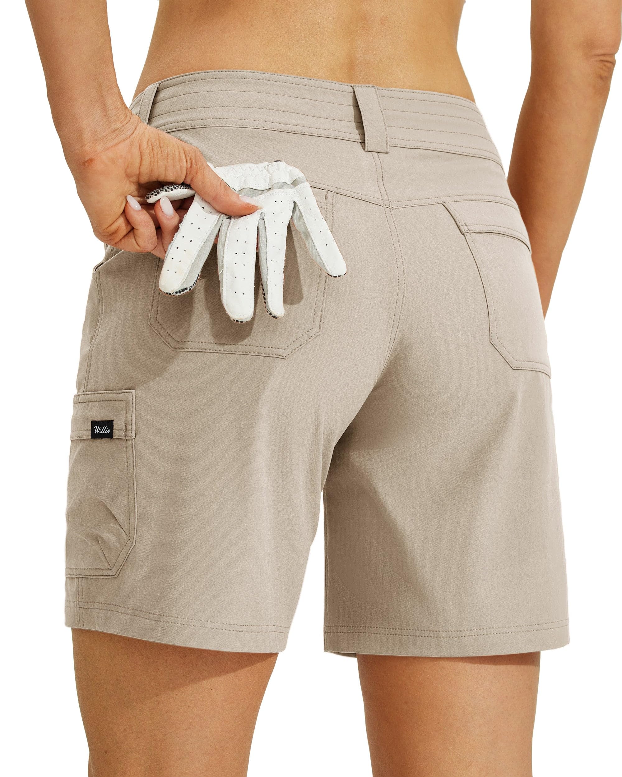 Willit Women's Golf Hiking Shorts Cargo Quick Dry Athletic Shorts Casual Summer Shorts with Pockets 7