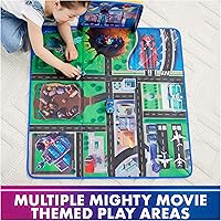 Vista 3 de Paw Patrol: The Mighty Movie, Paquete de Regalo de Alfombra de Juego Pup Squad con Mighty Pups Chase & Vee Pup Squad Racer Autos de Juguete