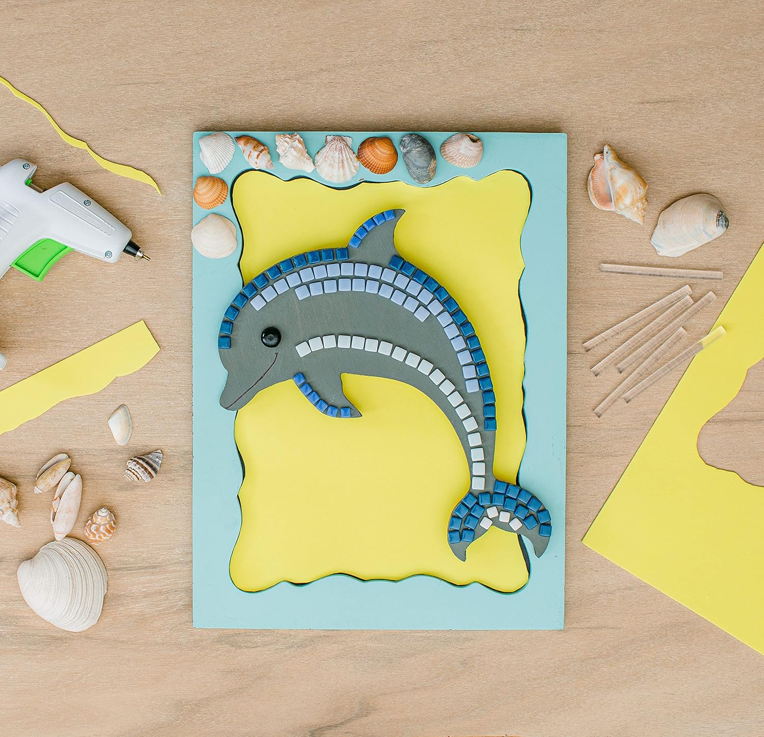 Unfinished Wooden Dolphin Cutout, 12", Pack of 5 Wooden Shapes for Crafts, Use for Summer, Beach & Nautical Decor and Crafting, by Woodpeckers