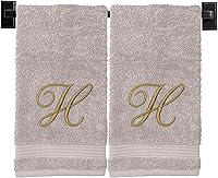 Vista 15 de Toallas de mano beige para baño, monogramadas, toallas turcas de algodón de lujo, bordadas en Estados Unidos, juego de 2, elige el color y la letra