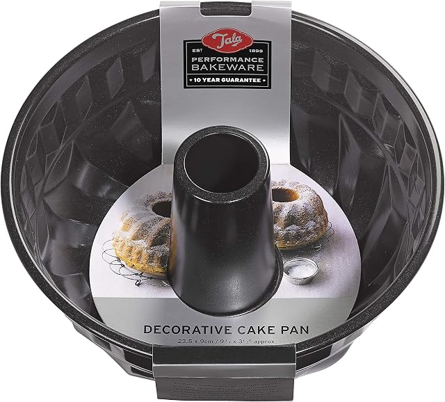 Tala Performance Decorative Fluted Cake Tin, Professional Gauge Carbon Steel with Eclipse Premium Non-Stick Coating for Quick and easy release, This Cake pan measures 23.5 x 9 cm