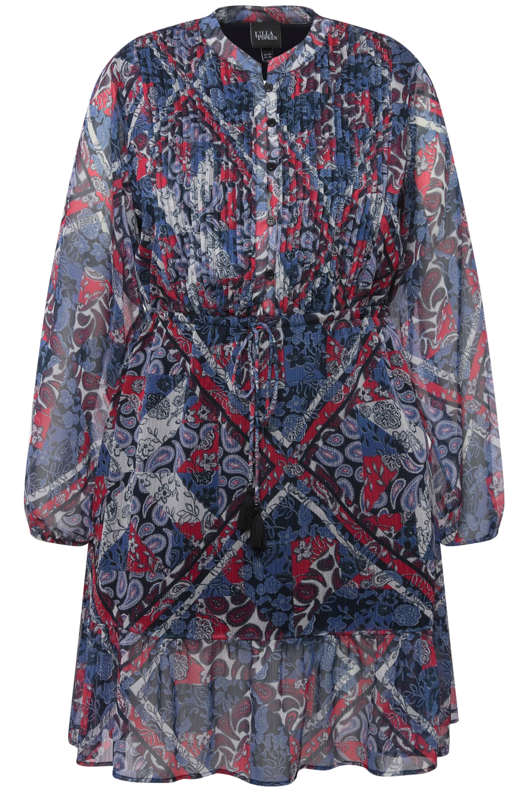 Ulla Popken Abito con Pieghe E Stampa Paisley Vestito Donna