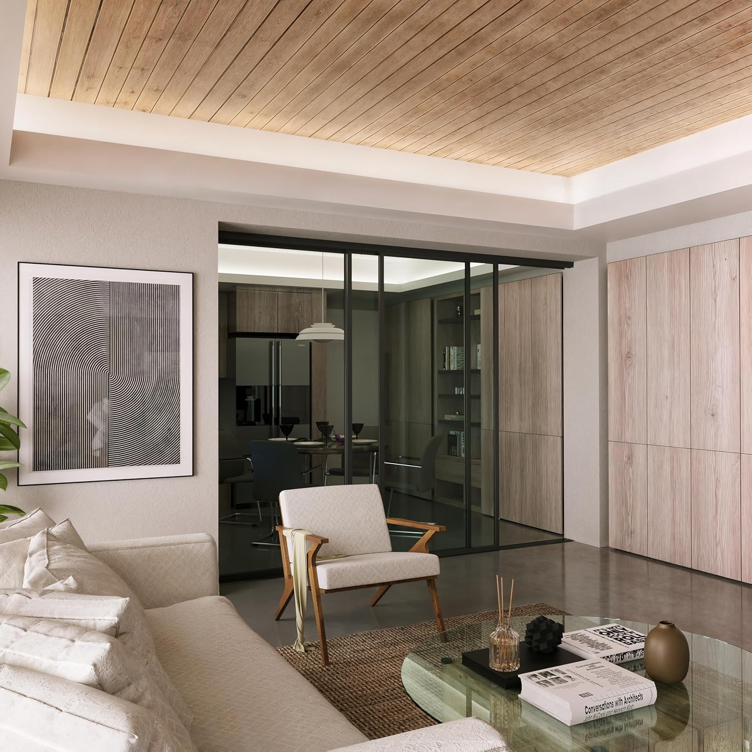 Doors 55 Glass Room Divider Panel and Partition Wall, Partition Wall Divider & Sound Proof Dividers - Perfect Wall Divider for Room Separation & Partition Room Dividers (Clear Glass, 90x80)
