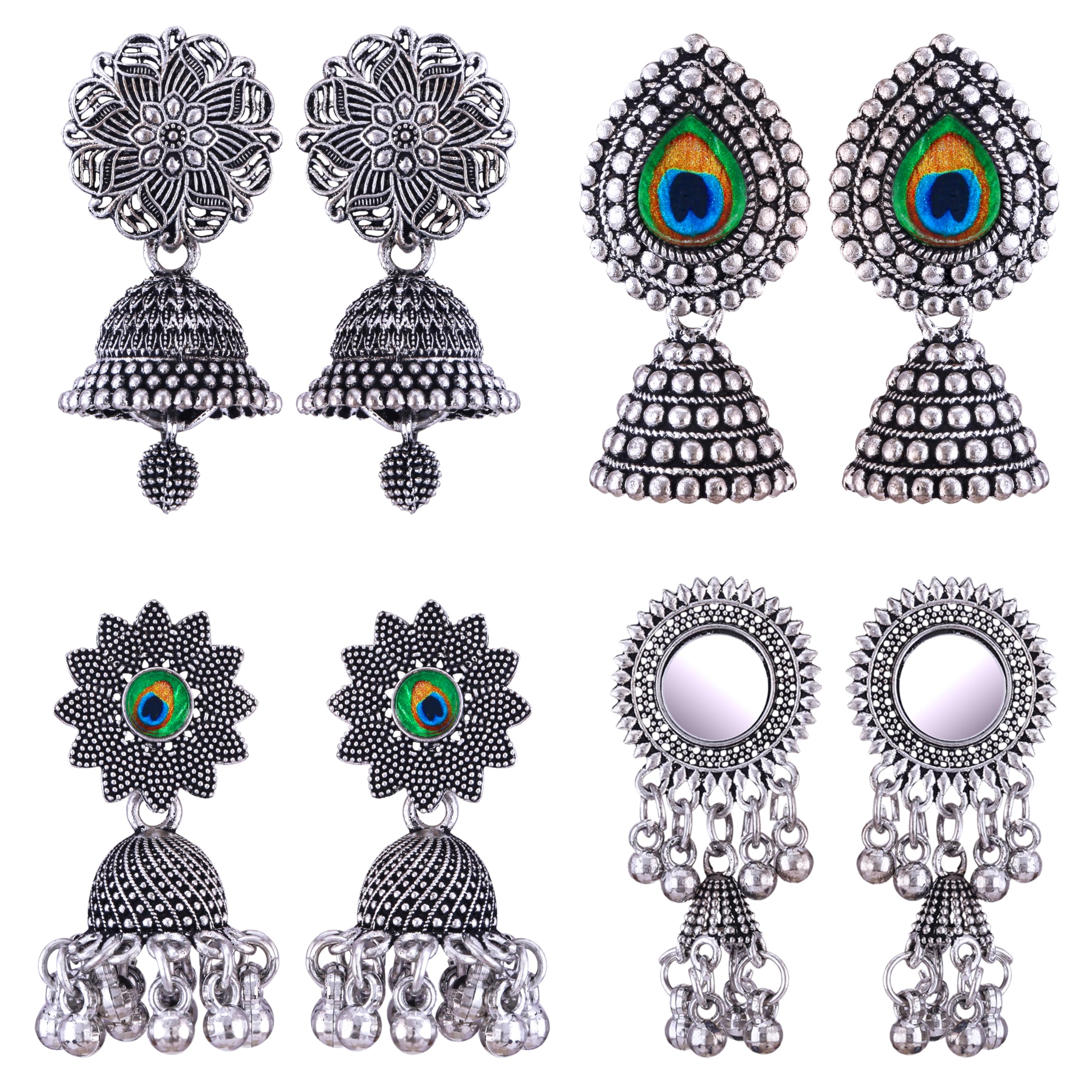MEENAZ earrings for women fashion jhumka oxidised Silver Earrings for women Combo chandbali pearl chandbali stylish jhumkas traditional Earrings For girls South indian traditional Ear Rings -M131 (B0CLYDGK3R) Amazon Price History, Amazon Price Tracker
