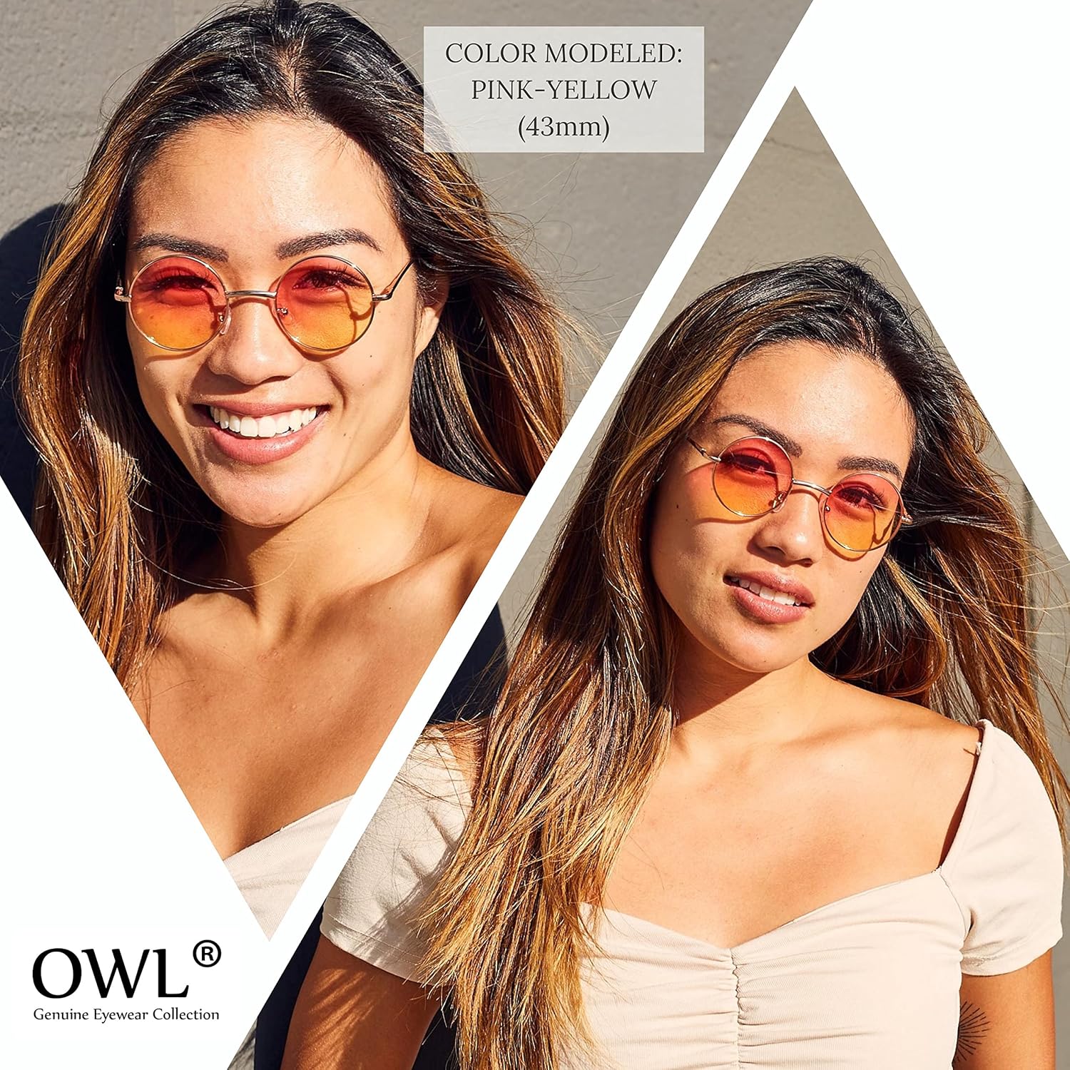 OWL Round Sunglasses Metal Frame Hippie Sunglasses UV400 Polycarbonate Circle Lens John Lennon Sunglasses for Men Women - Image 5