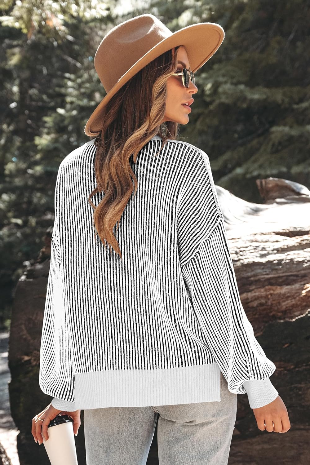 Womens Sweaters Fall 2026 Clothes Oversized Long Sleeve Colorblock Striped Knit Pullover Tops Casual Winter Trendy Outfits - Image 3