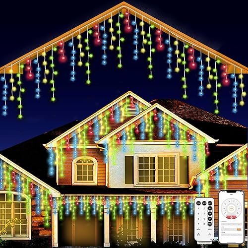 Miniatura 8 de Cadena de luces de Navidad para exteriores - 99 pies/30M 1280 LED 8 modos con control remoto y aplicación, luces de Navidad impermeables para patio