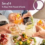 Ensemble de verres à vin sans hexagone 6 – Élégant 10.5 oz, durable, lave-vaisselle sans danger, design à l'épreuve des déversements, parfait pour le vin, les cocktails, le whisky, l'utilisation quotidienne, les dîners et l'entertaining, cadeau