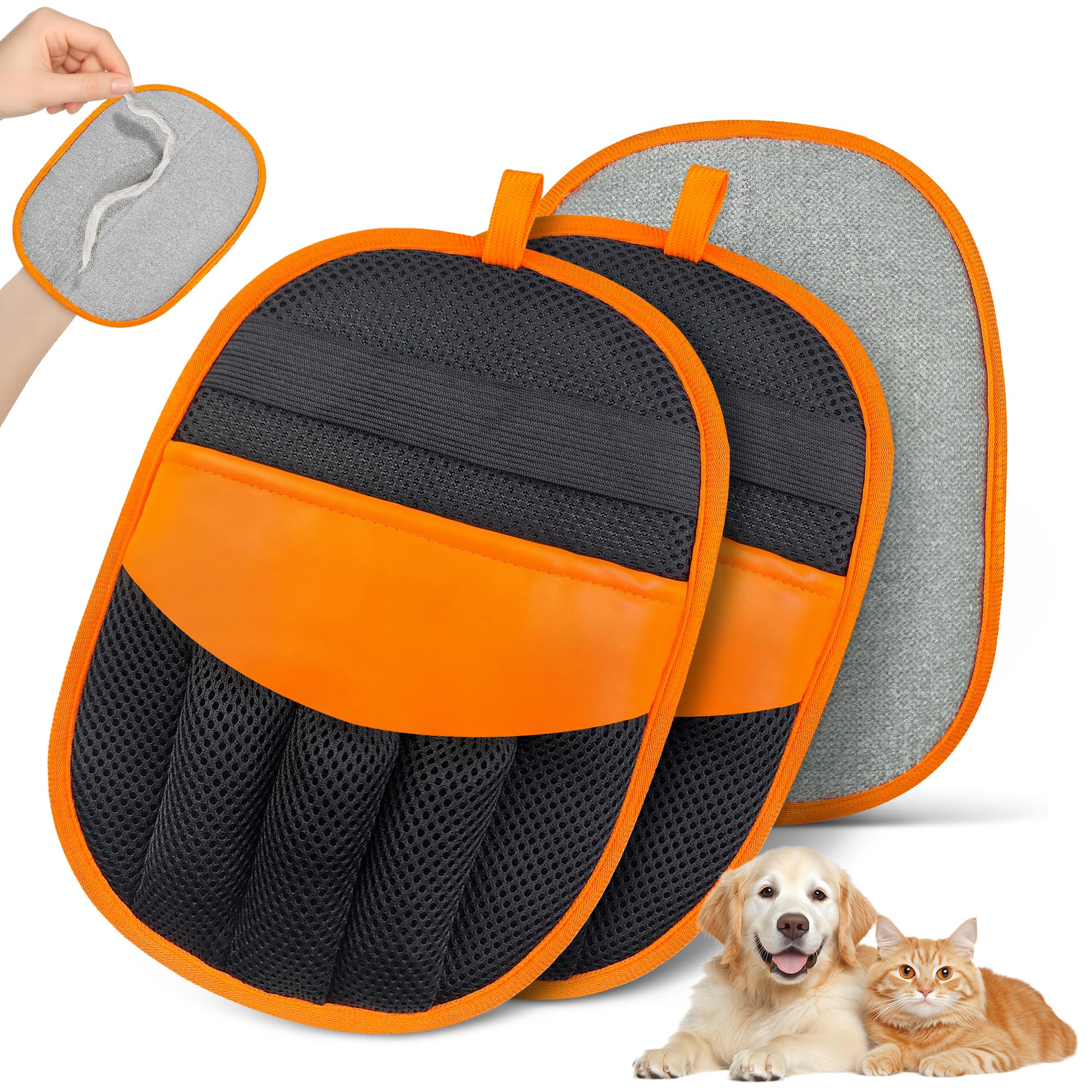 YOSEPATI Guanto Magic Brush per la Rimozione del Pelo degli Animali Domestici,Confezione da 2 Pezzi da Toelettatura Elettrostatico Yomi per Cani e Gatti,Rimuovi-Pelo Pure Path,Rimuovi-Pelo per Mobili